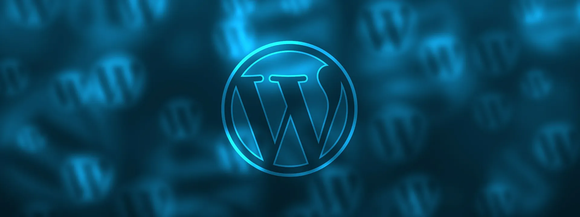 Imagem azul com o Logotipo do WordPress